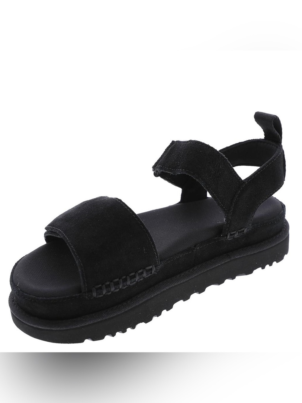 UGG Goldenstar Black Velcro Strap Suede and Leather Sandal - Picture 4 of 10